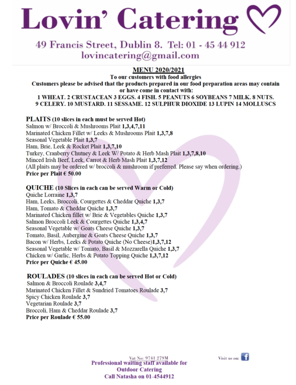 Full Menu Lovin Catering